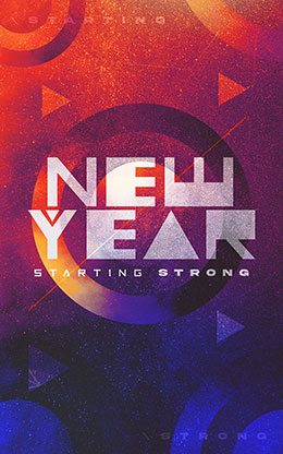 New Year - Starting Strong: Bifold Bulletin Cover