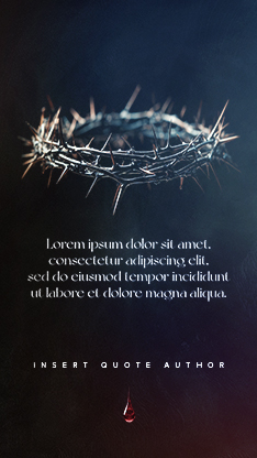 Good Friday - Blood Drop Moody Crown Quote: Social Story