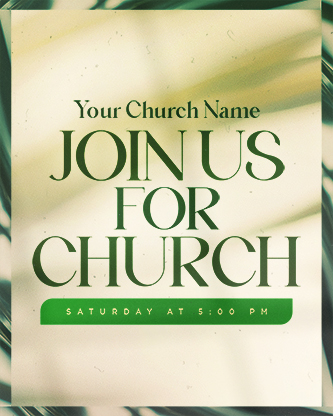 Palm Sunday - Green Palm Branches Service Times 3: Social Post