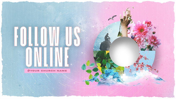 New Mercies Collage Bloom - Follow Us Online: Title Graphics